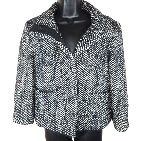 LOFT Jackets & Blazers - Ann Taylor Loft Womens Black & White Wool Blend Tweed Jacket Medium